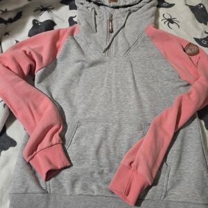 Wanakome Gray and Pink Hoodie